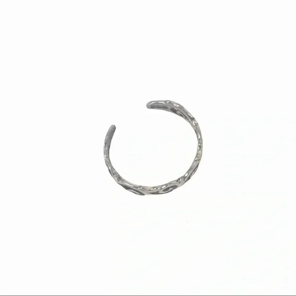 925 STAMPED STERLING SILVER WAVES IN THE WIND ADJUSTABLE TOE RING SIZE XS - Picture 13 of 13